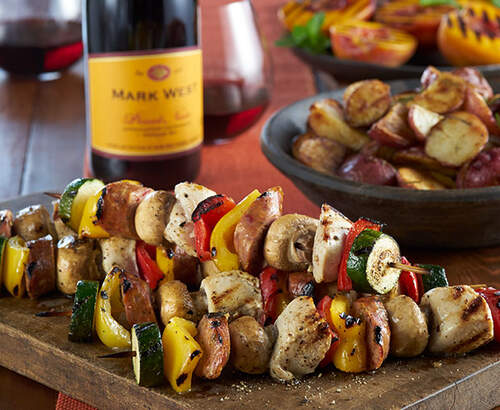 Grilled Chicken and Sausage Kebobs