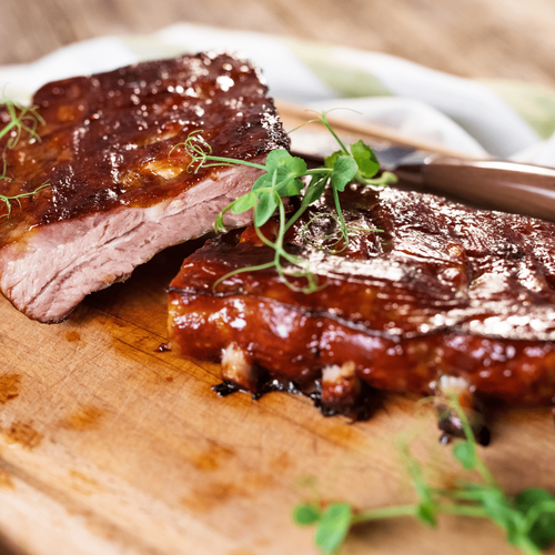 Spare  Ribs Grilled with Barbecue Sauce