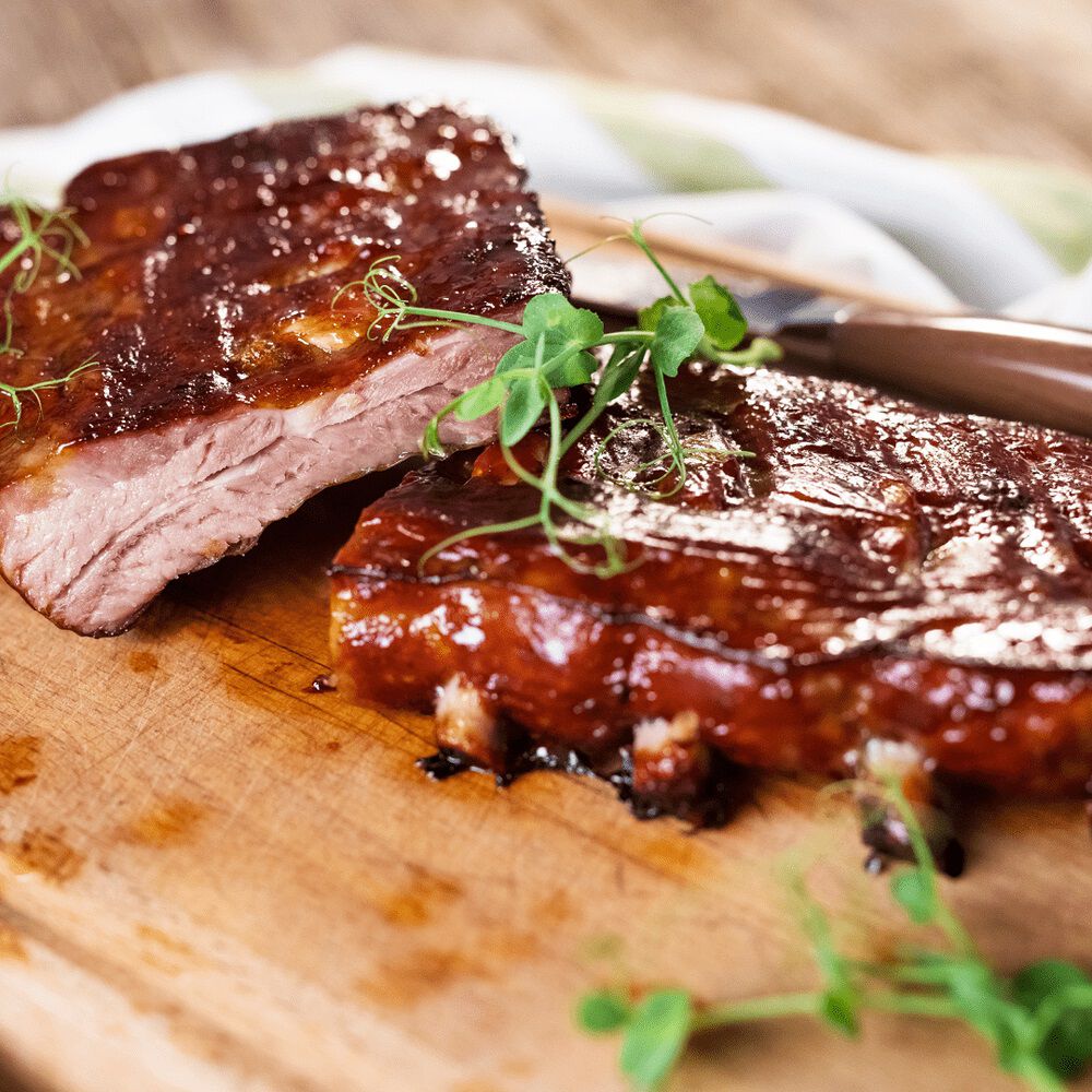 Spare  Ribs Grilled with Barbecue Sauce
